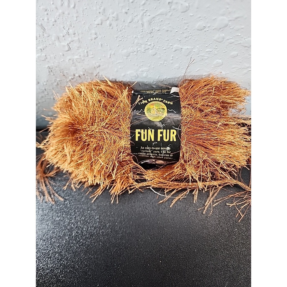 (NEW) Lion Brand Yarn FUN FUR Eyelash Yarn Skein Copper 6614 (60 yds) 1.75 oz